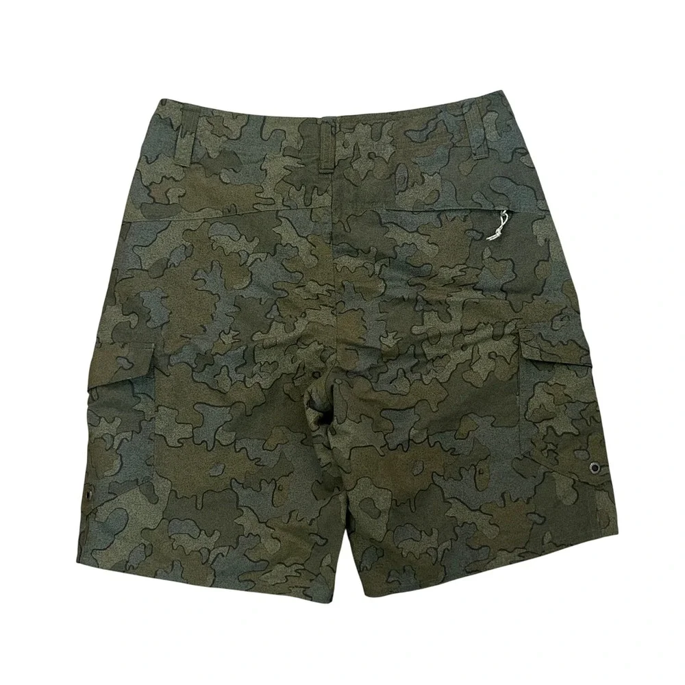 Patagonia Men's Wavefarer Cargo Green Camo Unlined Board Shorts 29 Swim Trunks